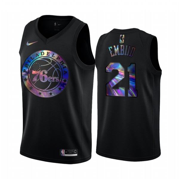NBA Philadelphia 76ers Trikot Joel Embiid 21 Iridescent HWC Collection Swingman - Herren